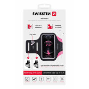 Funda de teléfono Swissten Armband Case 7,0" negro/rosa