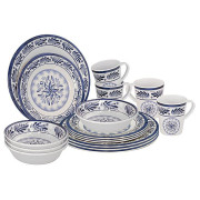 Vajilla Bo-Camp Old Dutch 16 100% Melamine azul/blanco Blue/White