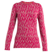 Camiseta funcional de mujer Icebreaker W Mer 260 Vertex LS Crewe Macro Forms rosa Crystal/Electron Pink/J