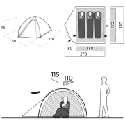 Tienda de campaña de senderismo Easy Camp Rondane 3 II.