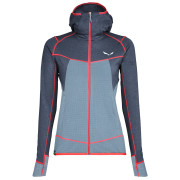 Sudadera de mujer Salewa Puez Hybrid PL W FZ gris 3866 ombre blue melange