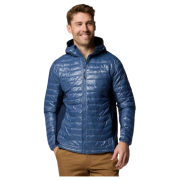 Chaqueta de hombre Columbia Powder Pass™ Hybrid Hooded Jacket azul Dark Mountain, Collegiate Navy