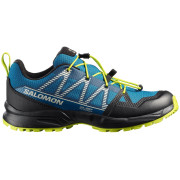 Calzado para niños Salomon Outscape Waterproof J azul Mykonos Blue / Black / Acid Lime