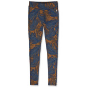 Calzoncillos funcionales de mujer Smartwool W Merino 250 Baselayer Pttrn Bottom Bxd azul/naranja DeepNavyPalm