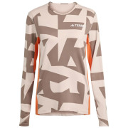 Camiseta funcional de mujer Adidas Multi Syn Ls Wa marrón/naranja