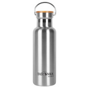 Botella térmica de acero inoxidable Tatonka Hot + Cold Stuff Bamboo Lid 500 plata