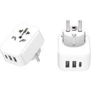 Adaptador LifeVenture World to Europe Travel Adaptor + USB