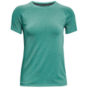 Camiseta funcional de mujer Under Armour Seamless Run SS verde Neptune / Jet Gray / Reflective