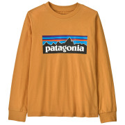 Camiseta para niños Patagonia K's L/S P-6 Logo T-Shirt - Dried Mango naranja Dried Mango