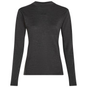 Camiseta funcional de mujer Icebreaker Women 200 MerinoFine™ Ace LS Mock Neck gris oscuro Jet Hthr-011