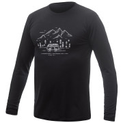 Camiseta funcional de hombre Sensor Merino Active Pt Van Life dl.rukáv negro