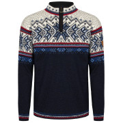 Jersey de hombre Dale of Norway Vail Masc Sweater azul oscuro Midnightnavy Redrose Offwhite