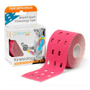 Venda adhesiva BronVit Sport Kinesio Tape děrovaný rosa