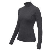 Camiseta funcional de mujer Sensor Merino Bold Roll Neck dl.rukáv gris oscuro Anthracite Gray