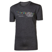 Camiseta funcional de hombre Progress Hrutur Yak gris šedý melír