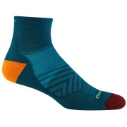 Calcetines de hombre Darn Tough M Run 1/4 Ultra-Lightweight With Cushion azul/naranja dark teal