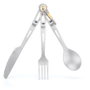 Cubierto Keith Titanium 3-Piece Titanium Cutlery Set gris