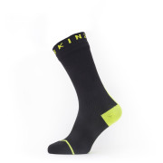 Calcetines impermeables SealSkinz Briston negro Black/Neon Yellow