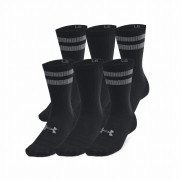 Juego de calcetines Under Armour Essential 6Pk Crew negro Black/Black/Castlerock