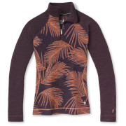 Camiseta funcional de mujer Smartwool W Merino 250 Bl Pattern 1/4 Zip Boxed naranja/burdeos SunsetCoralPalm
