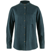 Camisa de mujer Fjällräven Övik Hemp Shirt LS W azul oscuro Mountain Blue