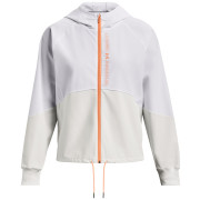 Chaqueta de mujer Under Armour Woven FZ Jacket blanco White / Gray Mist / Mellow Orange