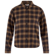 Camisa de mujer Fjällräven Övik Boxy Flannel Shirt W marrón Black-Wood Brown