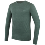 Camiseta de hombre MOOA MerinoSilk 160 long verde green melange