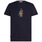 Camiseta de hombre Icebreaker Men Merino 150 Tech Lite Bear Tour azul oscuro Midnight Navy
