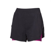 Pantalones cortos de mujer Progress Carrera Shorts 2v1 negro/rosa černá/višňová