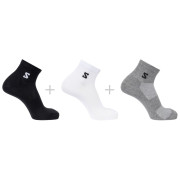 Calcetines Salomon Everyday Lite Quarter 3-Pack negro/gris Black / White / Frost Gray