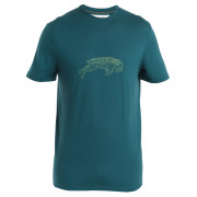 Camiseta de hombre Icebreaker Men Merino 150 Tech Lite III SS Tee Icebreaker Ewe Bound verde/azul Fathom Grn