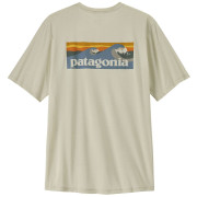 Camiseta de hombre Patagonia Men's Capilene Cool Daily Shirt - Boardshort Logo beige Dyno White