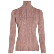 Camiseta funcional de mujer Icebreaker Women Merino 260 Tech Vertex LS Half Zip Delta Lines AOP marrón Summit/Blush/J