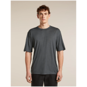 Camiseta funcional de hombre Icebreaker Merino 150 Tech Lite SS Relaxed Tee gris oscuro OBSIDIAN