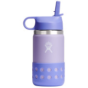 Botella para niños Hydro Flask Kids Wide Mouth 12 oz Straw Lid/Boot violeta wisteria