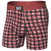 Calzoncillos bóxer Saxx Ultra Super Soft Boxer Brief Fly rojo/negro sign off-black