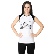Camiseta sin mangas para mujer Drexiss Full Mountain Lover Coolmax blanco/negro