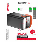 Batería externa Swissten Power Line 60000 mAh 65W