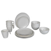 Vajilla Bo-Camp Tableware 100% Melamine Stone blanco Natural