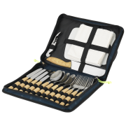 Juego de cubiertos Outwell Morella Picnic Cutlery Set marrón/plata Blue