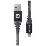 Cable de carga y datos Swissten Kevlar USB/Lightning 1,5 m gris oscuro Antracit