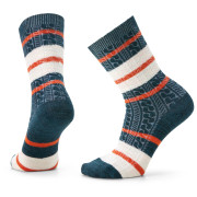 Calcetines de mujer Smartwool W Everyday Striped Cable Crew - Recycled azul/blanco twilight blue