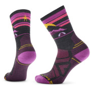 Calcetines de mujer Smartwool W Hike Light Cushion Mountain Moon Crew negro/rosa Charcoal