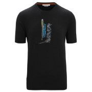 Camiseta de hombre Icebreaker Men Central Classic SS Tee Otter Paddle negro Black