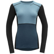 Camiseta funcional de mujer Devold Lauparen Merino 190 Shirt Wmn azul/ azul claro Moon/Ink/Flood