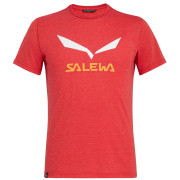 Camiseta de hombre Salewa Solidlogo Dri-Rel M S/S Tee rojo 1806 tango red melange