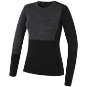 Camiseta de mujer MOOA MerinoSilk Block 160 long negro black melange