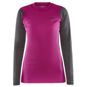 Camiseta funcional de mujer Craft Core Warm Baselayer Ls negro/rosa Roxo-Granite