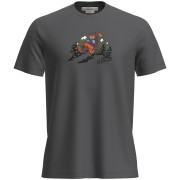 Camiseta funcional de hombre Icebreaker M Mer 150 Tech Lite SS Tee Catch Me Outs gris oscuro Obsidian